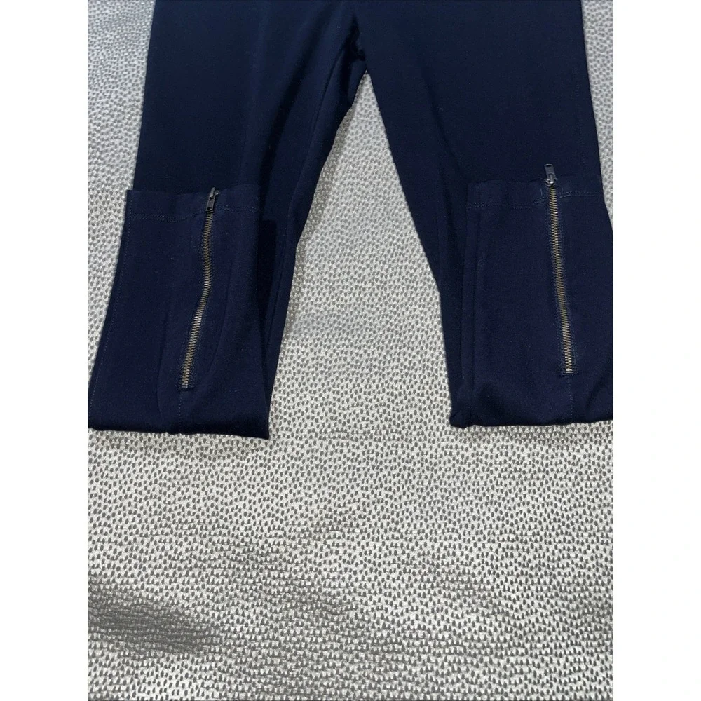 Lysse Mid Rise Legging Navy Stretch Back Ankle Zippers Womens Small - Picture 2 of 6